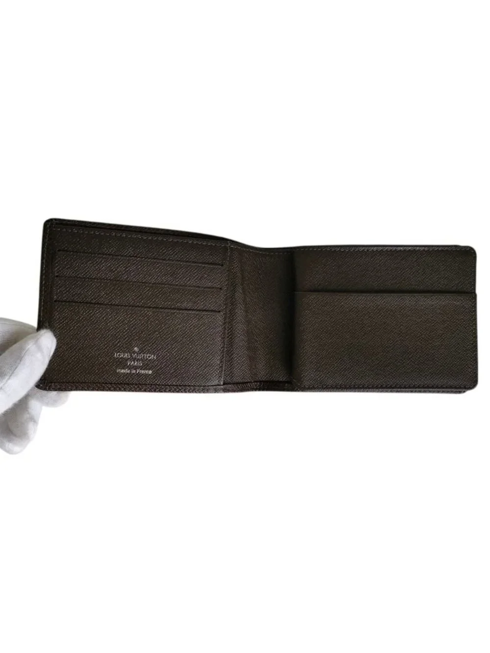 Louis Vuitton Leather Taiga Porte-Billets 3 Volets Bifold Wallet Brown